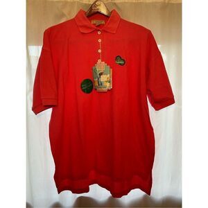 Vintage Coral Pink Polo Shirt- CrossCreek -S/S NEW Golf Logo Large Womens